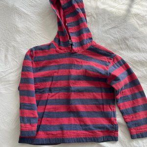 Mini Boden Blue and Red Striped Classic Toddler Hoodie 2-3Y
